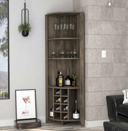 corner coffee station cabinet