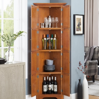 tall triangle corner cabinet with doors