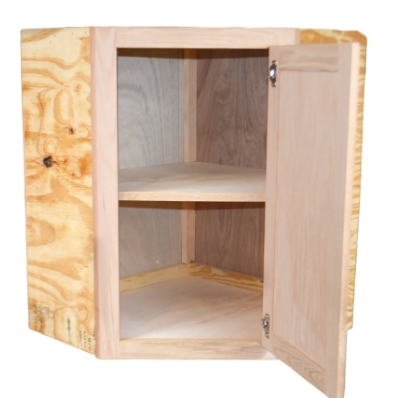 unfinished corner cabinet