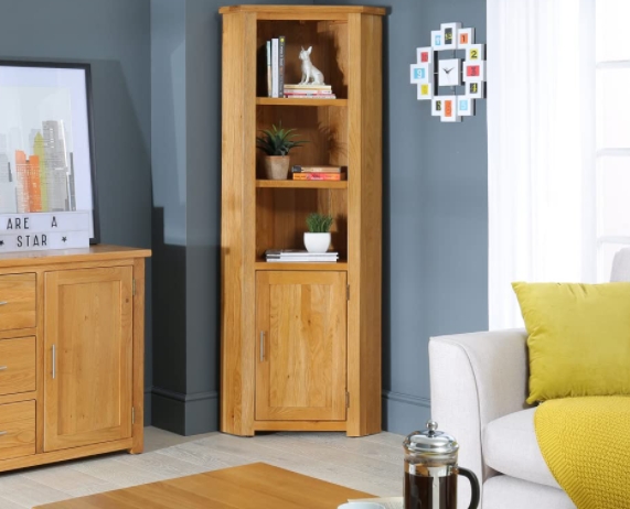 oak tall corner unit