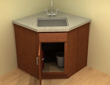 diagonal kitchen cabinet