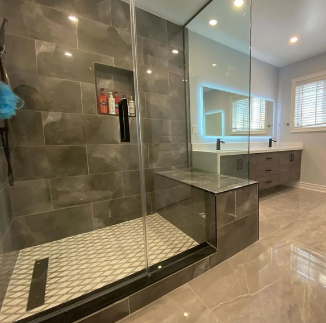 walk in shower with bench ideas