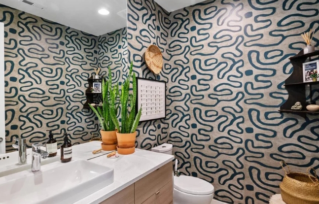 wallpaper powder room
