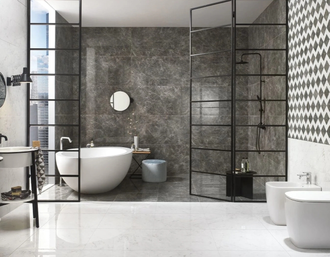 black and white bathroom design