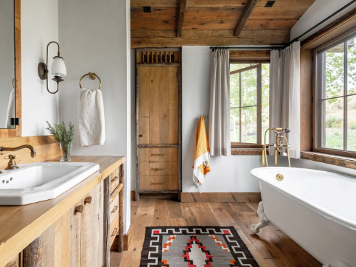 Rustic Cabin Bathroom Ideas for Warmth
