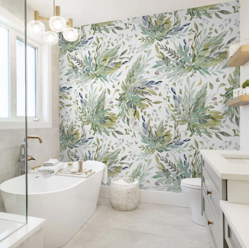Designer Wallpaper for Bathroom Elegance