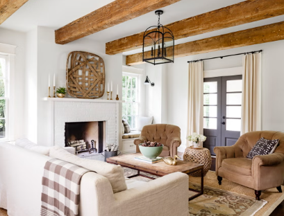 Distressed Wood Furniture in Farmhouse Living Areas