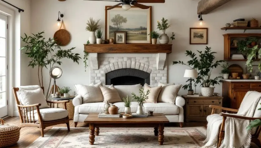 Farmhouse Living Spaces with Reclaimed Wood Furniture