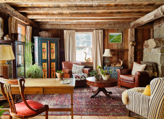 Distressed Wood Furniture for Earthy Farm Design