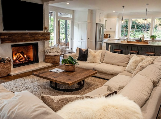 Distressed Wood Furniture in Modern Farm Design