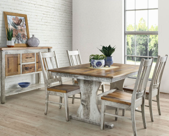 Distressed Wood Furniture for Natural Farm Interiors