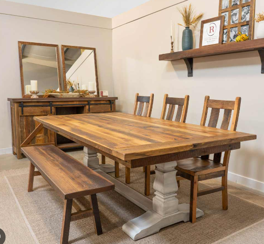 Distressed Wood Furniture for Farmhouse Dining Spaces
