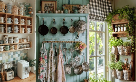 Farmhouse kitchen open shelving decor inspiration
