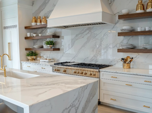 Farmhouse kitchen open shelving for minimalist living
