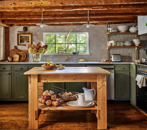 Farmhouse kitchen open shelving with open layout kitchens