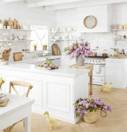 Farmhouse kitchen open shelving with farmhouse charm ideas