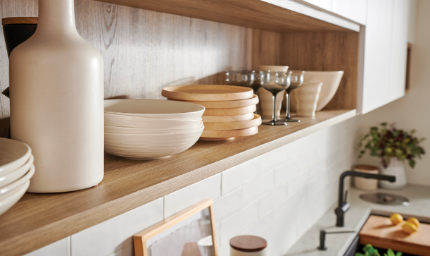 Scandinavian farmhouse kitchen open shelving ideas