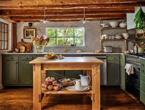 Vintage farmhouse kitchen open shelving decor ideas