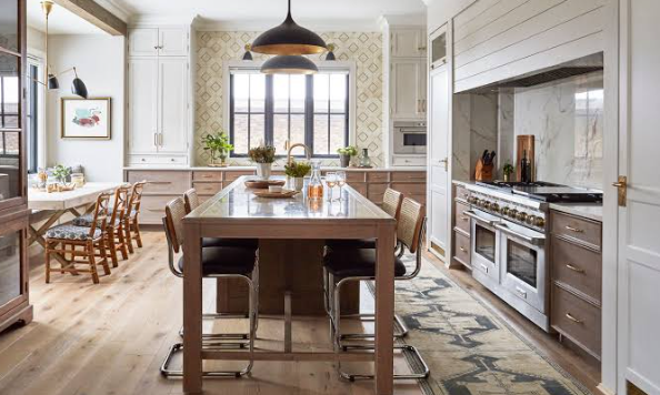 Farmhouse kitchen open shelving with farmhouse personality touch
