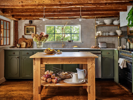 Farmhouse kitchen open shelving with farmhouse lifestyle inspiration