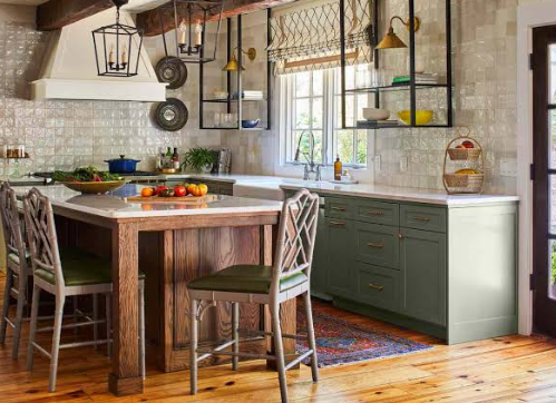 Open-Concept Farmhouse Kitchen and Living Room